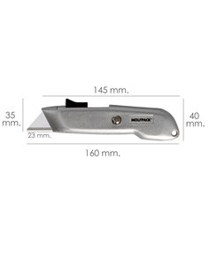 Cuchillo Autoretractil Con Hoja Acero Sk5 Carcasa De Aluminio Diseño Ergonomico, Cuchillo Seguridad, Cutters Seguridad, 2