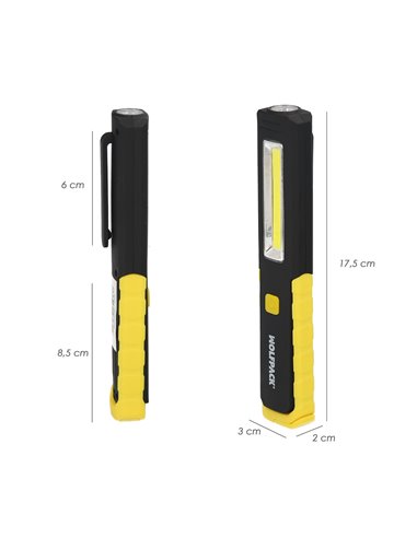 Linterna LED Multifunción Tipo Boligrafo Recargable (900 mAh) 200 Lumenes Con Iman, Gancho y Soporte Ajustable.