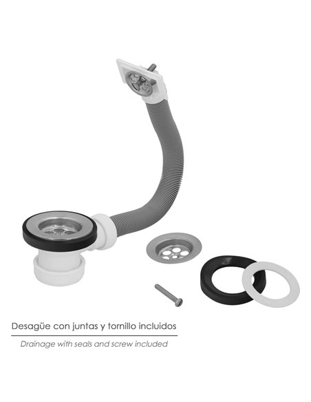 Valvula Fregadero  Ø70 mm. 1 1/2" Con Rebosadero