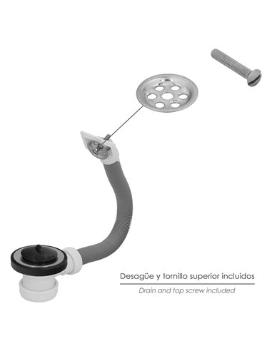 Valvula Fregadero  Ø70 mm. 1 1/2" Con Rebosadero