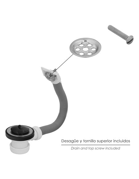Valvula Fregadero  Ø70 mm. 1 1/2" Con Rebosadero