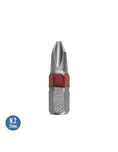 Puntas Largas Destornillador Phillips Nº 2 (2 Piezas). Acero S2 al Cromo Vanadio. Puntas Hexagonales, Destorpuntas,