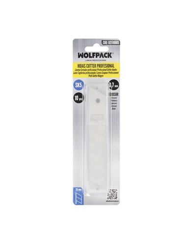 Hoja Cutter 25 mm. (Estuche 10 Piezas) Acero Sk5