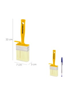 Brocha Profesional Techos 70x30 mm. Cerda Blanca. Mango Ergonomico, Con Gancho. Brocha Pintura, Brocha Pintor Profesional 2