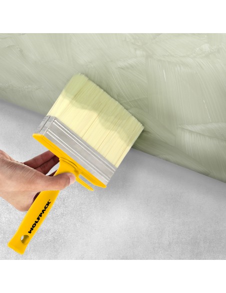 Brocha Profesional Techos 70x30 mm. Cerda Blanca. Mango Ergonomico, Con Gancho. Brocha Pintura, Brocha Pintor Profesional