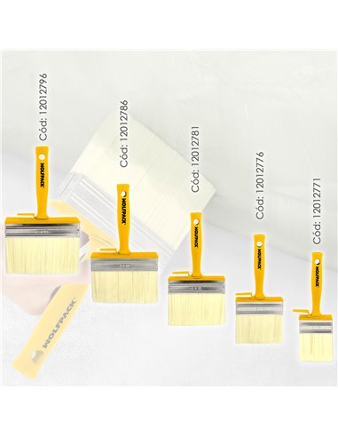 Brocha Profesional Techos 70x30 mm. Cerda Blanca. Mango Ergonomico, Con Gancho. Brocha Pintura, Brocha Pintor Profesional