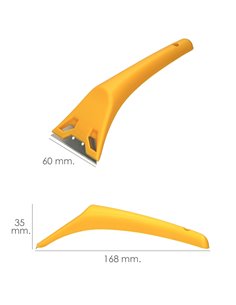 Rascavidrios Plastico Amarillo Hoja 60 mm. Rasqueta Vitroceramica, Rascador Vidrio, Rascador Vitroceramica, 2