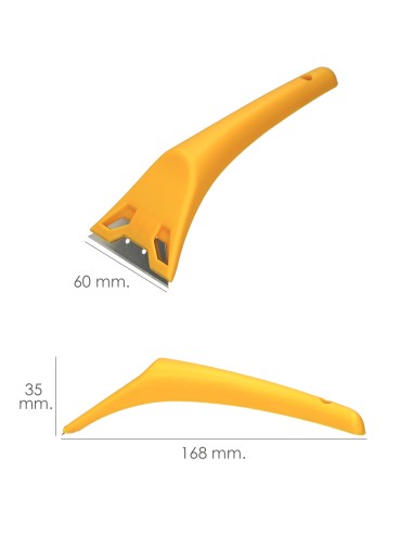 Rascavidrios Plastico Amarillo Hoja 60 mm. Rasqueta Vitroceramica, Rascador Vidrio, Rascador Vitroceramica,