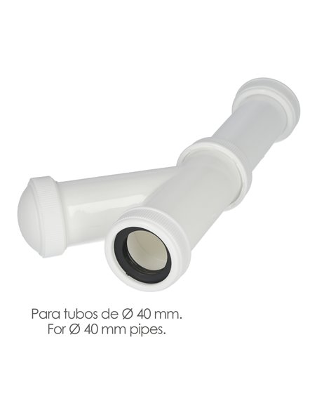 Sifon y Griega Extensible 1-1/2" Salida de Ø 40 mm. Tubo Liso