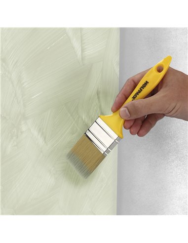 Paletina Profesional Cerda Blanca Ancho 60 mm. Cerdas Naturales Mango Plastico Ergonomico, Brocha Pintor, Pincel Pintura