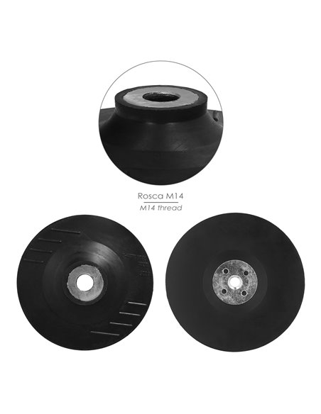 Plato Amoladora Nylon Ø 178 mm. Con Rosca M14. Disco Plástico Para Bonete