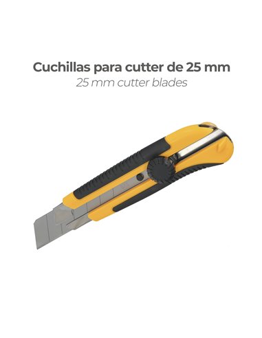 Hoja Cutter 18 mm. (Estuche 10 Piezas) Acero al Carbono.