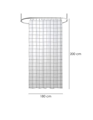 Cortina Ducha Cuadros 180x200 cm. Impermeable