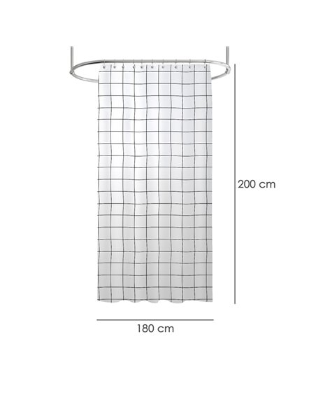 Cortina Ducha Cuadros 180x200 cm. Impermeable