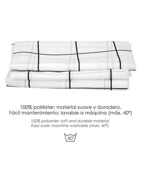 Cortina Ducha Cuadros 180x200 cm. Impermeable
