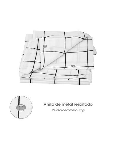 Cortina Ducha Cuadros 180x200 cm. Impermeable
