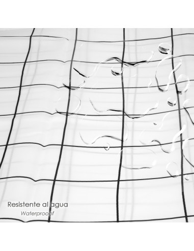 Cortina Ducha Cuadros 180x200 cm. Impermeable