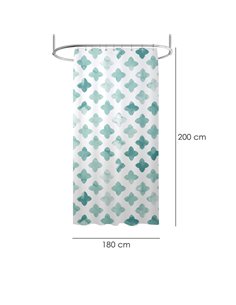 Cortina Ducha Geometrica Azul 180x200 cm. Impermeable 2