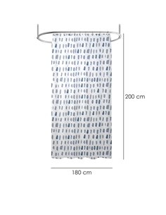 Cortina Ducha Matrix Azul 180x200 cm. Impermeable 2
