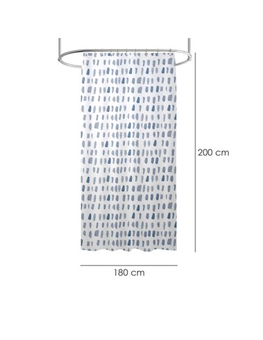 Cortina Ducha Matrix Azul 180x200 cm. Impermeable