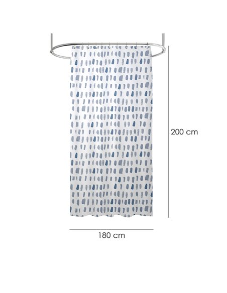Cortina Ducha Matrix Azul 180x200 cm. Impermeable