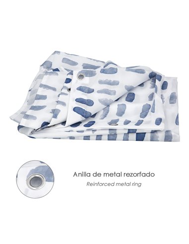 Cortina Ducha Matrix Azul 180x200 cm. Impermeable
