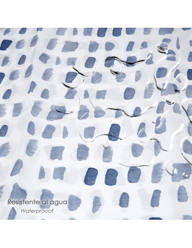 Cortina Ducha Matrix Azul 180x200 cm. Impermeable