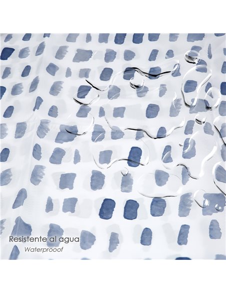 Cortina Ducha Matrix Azul 180x200 cm. Impermeable