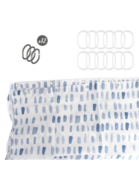 Cortina Ducha Matrix Azul 180x200 cm. Impermeable
