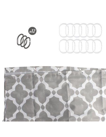 Cortina Ducha Vintage 180x200 cm. Impermeable
