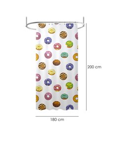 Cortina Ducha Donuts 180x200 cm. Impermeable 2
