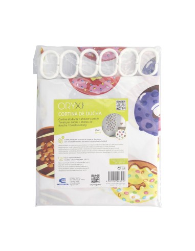 Cortina Ducha Donuts 180x200 cm. Impermeable