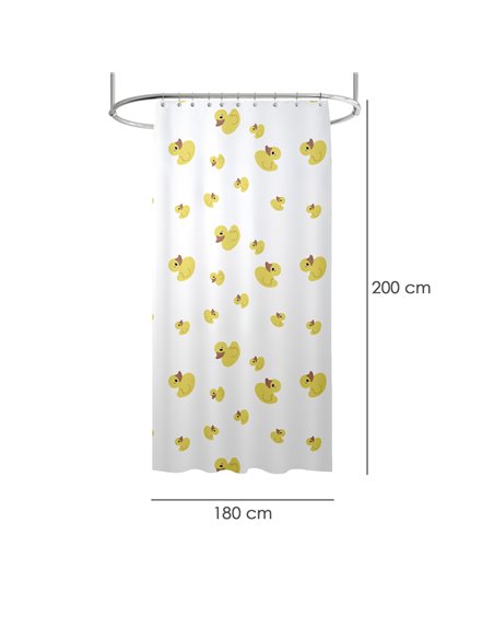 Cortina Ducha Patitos 180x200 cm. Impermeable