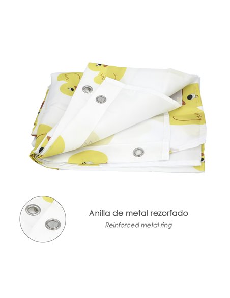 Cortina Ducha Patitos 180x200 cm. Impermeable
