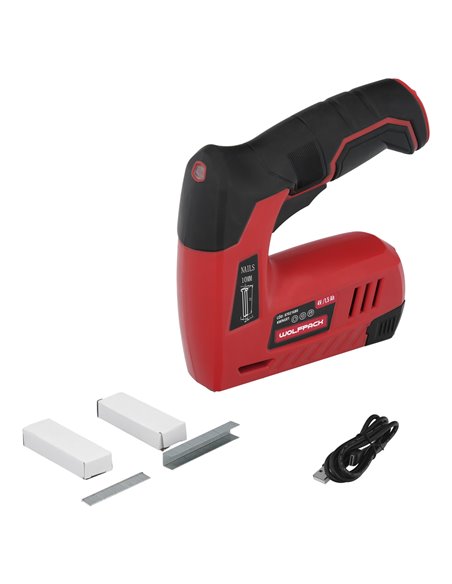 Clavadora Grapadora  Recargable, Pistola Grapas y Clavos, Clavadora a Bateria, 1.500 mAh, 40 Grapas Minuto Con Grapas y Clavos
