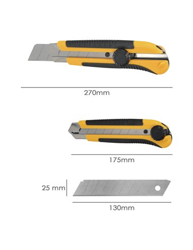 Cutter Ancho Profesional Hoja Acero Sk5 25mm.