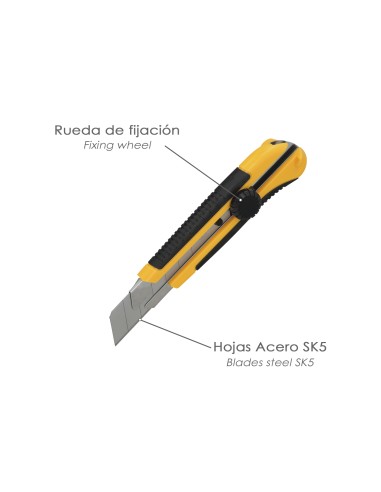 Cutter Ancho Profesional Hoja Acero Sk5 25mm.