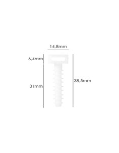 Taco Fijación Brida Nylon Blanco 8 mm. (Bolsa 100 Unidades) 2