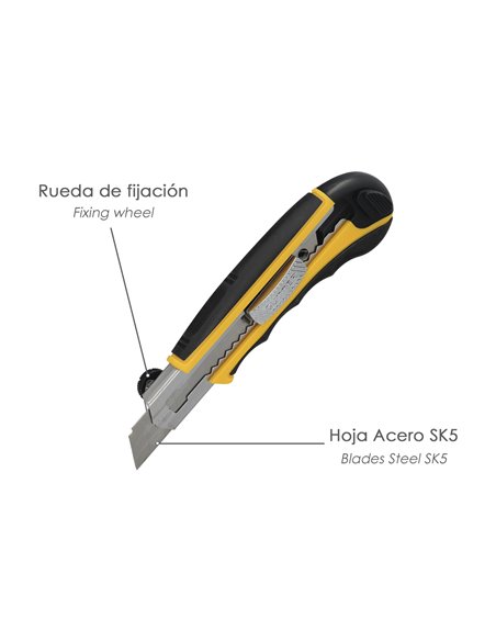 Cutter Profesional 18mm Con 8 Hojas Acero Sk5