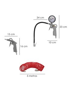 Kit Accesorios Para Compresor 3 Piezas Con Enganche Rapido, Juego de Herramientas Neumaticas Para Compresor. 2