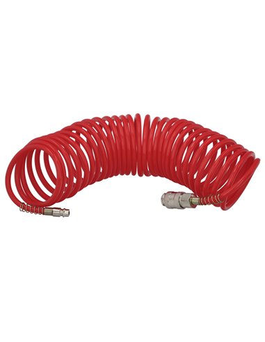 Manguera Espiral Aire Comprimido  15 Metros Adaptador Rápido.