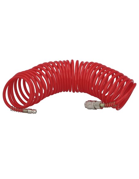 Manguera Espiral Aire Comprimido  15 Metros Adaptador Rápido.