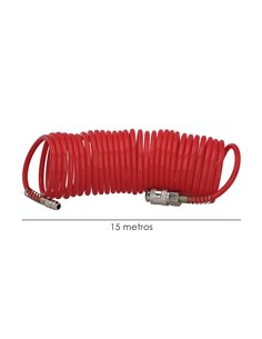 Manguera Espiral Aire Comprimido  15 Metros Adaptador Rápido. 2