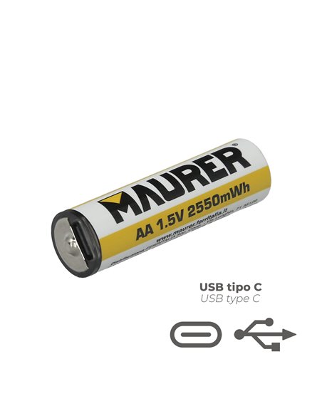 Pila AA 1,5v Recargable Por Usb-c (4 unidades)