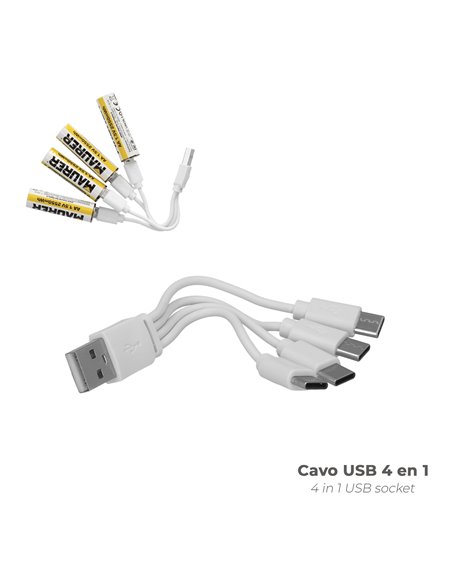 Pila AAA 1,5v Recargable Por Usb-c (4 unidades)
