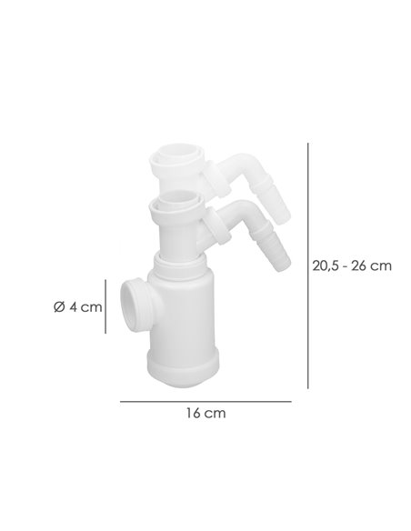 Sifon Botella Extensible T-4-T  1  1/2 Toma Lavadora