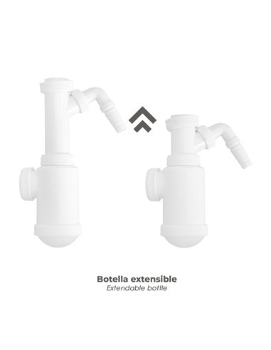 Sifon Botella Extensible T-4-T  1  1/2 Toma Lavadora