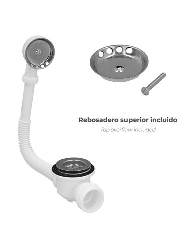 Sifon Bañera Con Rebosadero Salida Orientable1 1/2
