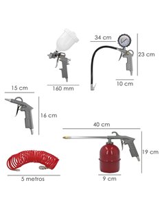 Kit Accesorios Para Compresor Aire Comprimido 5 Piezas Con Click Rapido 2