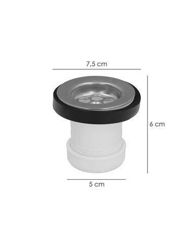 Válvula Lavabo / Bide Con Tapa  y Cadena 1 1/2" Salida Ø 40 Mm